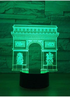 Buy Multicolour Night Light France Arc De Triomphe Gate Building LED 3D Night Light LED Colorful Night Light Rgb Lamp Sleeping Lighting Child Kids Toy Gifts in UAE