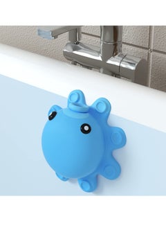 Buy Bathtub Overflow Drain Cover Tub - tub Cover, Soak Bath Bathroom Spa Accessories, Adds Inches of Water for Deeper Silicone, Blue in UAE