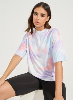 Buy Tie Dye Boxy Fit Short Sleeve Top in Saudi Arabia