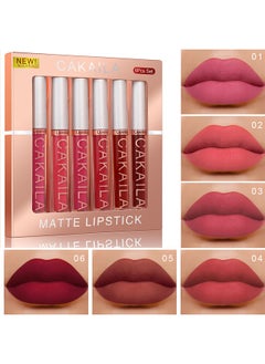 Buy 6PCS lip gloss long-lasting waterproof makeup matte lipstick that is not easy to stain in UAE