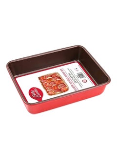 Buy Durable Rectangular Non-Stick Coated Carbon Steel Roasting Pan Red 4.5 x 17 x 22 cm BC1067 in Saudi Arabia