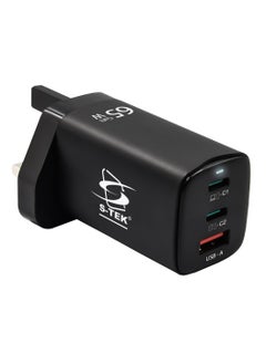 اشتري S-TEK 65W USB C Charger | GaN 3-Port Compact Fast PPS Wall Charger, For MacBook Pro/Air, Pixelbook, iPad Pro, iPhone 15/14/Pro, Galaxy S23/S22, Note20, Pixel, Apple Watch في الامارات