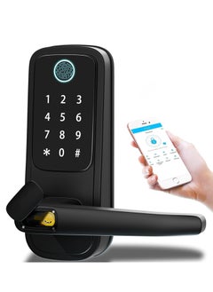 Buy Smart Door Lock,5-in-1 Keyless Entry Door Lock with Handle,Keypad Door Lock Support WiFi & APP Control,Biometric Fingerprint Door Lock Digital Electronic Door Lock for Front Door Hotel Office Home in Saudi Arabia