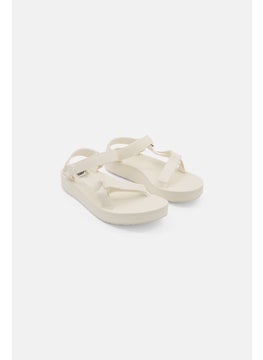 Buy Women Velcro Closure Sandal, White in UAE