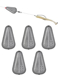 Buy 5 Pack Fishing No-Roll Sinker Fishing Lead Weights for Catfish Rig, Surf Fishing (100g) in UAE