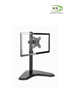 Buy Single Monitor Stand Free Standing Desk Stand with VESA 75 to 100 Fully Adjustable Mount Fits One Screen up to 27 Inch in UAE