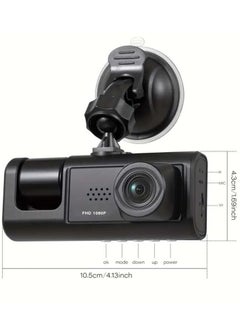 Buy 3 Channel Dash Cam, Dashcam Three Way Triple Car Camera with IR Night Vision,  Loop Recording & 2" IPS Screen 1080P Dash Cam Front and Rear Inside, (3 camera with 32G) in Saudi Arabia