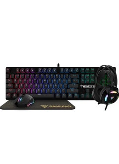 Buy HERMES E1B 4-IN-1 Gaming COMBO ( KB  Blue Switch + 3200DPI Mouse + Headset + Mousepad ) in Egypt