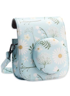 Buy Camera Bag Camera Protection Bag Vintage Floral PU Leather Camera Storage Bag with Shoulder Strap for Instax Mini 11 Fresh Green Small Daisy Camera Bag in Saudi Arabia