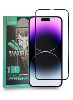 Buy 5D Tempered Glass Full Glue Premium Screen Protector For Apple iPhone 14 Pro Max Clear/Black in Saudi Arabia