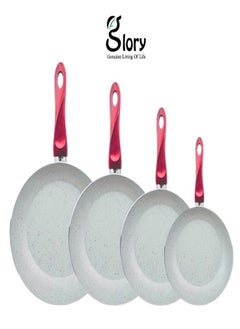 Buy Frying pan set 4  Eco (18 - 20 - 24 - 28) Red in Egypt