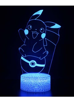 اشتري 3D Illusion Go Pokemon Night Light 16 Color Change Decor Lamp Desk Table Night Light Lamp for Kids Children 16 Color Changing with Remote Pikachu في الامارات