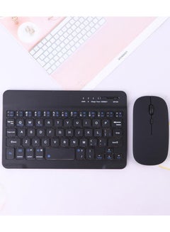 اشتري Wireless Rechargeable Keyboard Mobile Phone Tablet Computer & IPAD Bluetooth Keyboard Mouse Set في السعودية