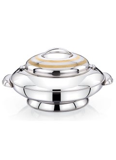 Buy Yaris Hotpot 10000ml Capacity - Unique Locking Lid - High Quality Stainless Steel - Gold Etching & Silver in UAE