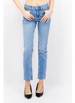 Buy Women Slim Fit Washed Stretchable Jeans, Blue in Saudi Arabia