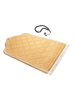 Buy Velvet Premium prayer mat with bids Golden color in UAE