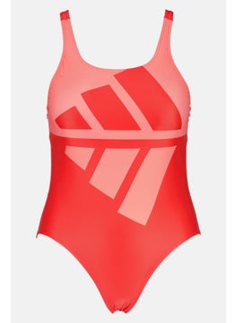 اشتري Women Brand Logo Lightly Padded Swimwear, Red في الامارات