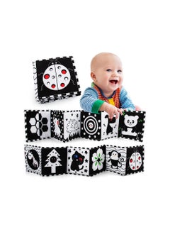 Buy Black And White High-Contrast Sensory Baby Toys Baby Soft Book Early Education Baby Lying On The Stomach To Play Three-Dimensional Can Bite And Tear Paper 0-3 Years Old Newborn Toys in UAE