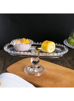 Buy 1 Piece Clear Glass Snacks Serving Tray Fruits Candy  Cakes Storage Plate Decorative in Saudi Arabia