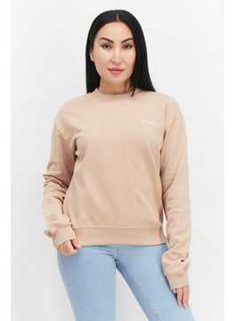 اشتري Women Round Neck Plain Sweatshirt, Beige في الامارات