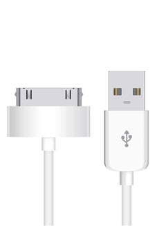 Buy Ntech USB Sync And Charging Data Cable For i-Phone 4/4S/3G/3GS) iPad 1/2/3/iPod) 30-Pin Cables Charger Lead - (1M White) (1 Pack) in UAE