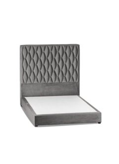 Buy Zahra | Velvet Bed Frame - Grey in Saudi Arabia