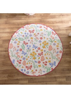 Buy Flutterby Springtime Cotton Round Rug 120 x 120 cm in UAE