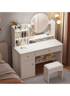 اشتري Style Vanity Table With LED Mirror, Multifunctional Dressers with Storage Drawers For Bedroom, Modern Make-up Table في الامارات