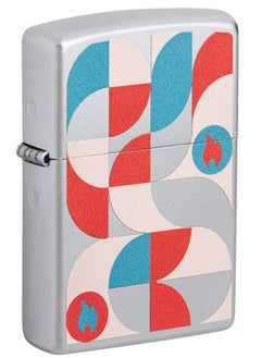 اشتري Zippo 48712 205 Geometric Design Satin Chrome Windproof Lighter في الامارات