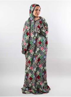 اشتري Printed Viscose Isdal Green, Red & Off White For Women في مصر