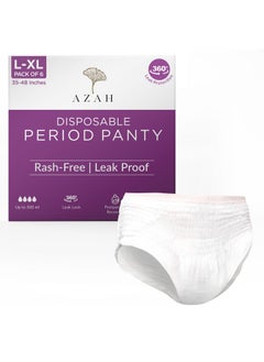 Buy Disposable Period Panties For Women (L-Xl Pack Of 6) | Leak Proof Disposable Panties After Delivery | 360° Coverage | Heavy Flow | Overnight Protection | Rash Free Period Panty in Saudi Arabia