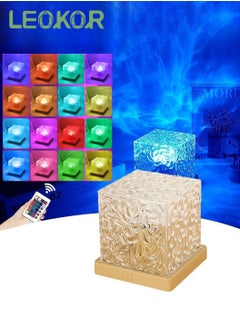 Buy Crystal Ocean Wave Lamp 16 Color Crystal Lamp LED Night Light with Remote for Bedroom USB Rechargeable Bedside Lamps Romantic Lighting in Saudi Arabia