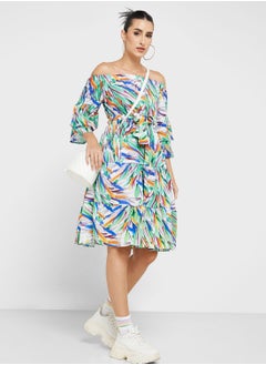 Buy Urban Minx Ruffle Sleeve Tiered Dress in UAE