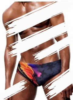 اشتري Men Swimwear Brazilian Style Black Mixed Colors Trunk With Pad في الامارات