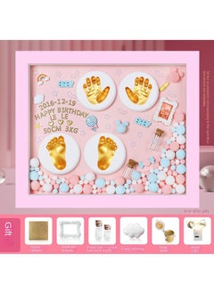 اشتري Newborn Baby Baby One Year Old Commemorative Full Moon Gift Handprint Inkpad Photo Frame في الامارات