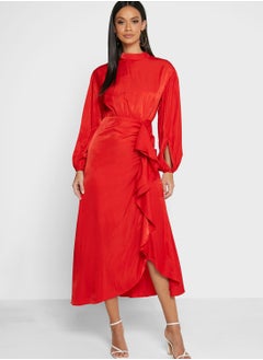 Buy Side Ruffle Detail Dress in UAE