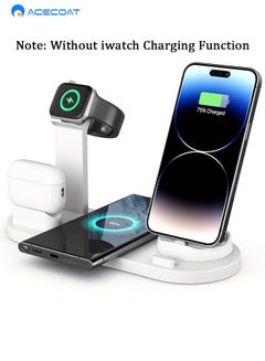 Buy 6 in 1 Wireless Charging Station, 360° Rotatable Charging Dock for Apple/Micro/Type C Phones/Airpods, 15W Qi Wireless Fast Charge for iPhone 8/9/10/11 Series/12 Series/Samsung, Stand for iWatch in Saudi Arabia