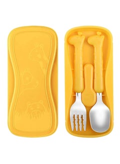 اشتري Toddler Fork and Spoon Set Baby Silverware Stainless Steel Kid Utensils Child Flatware for Self Feeding Child Flatware for Age 3+ في الامارات