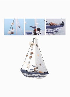 Buy Wooden Sailboat Model, SYOSI Seagull Seashell Sailboat Decoration Wooden Sailing Boat Model with Seagull Seashell Nautical Gift Tabletop Ornament for Home Decoration Size S in UAE