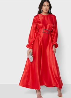 Buy Satin Belted Dress in UAE