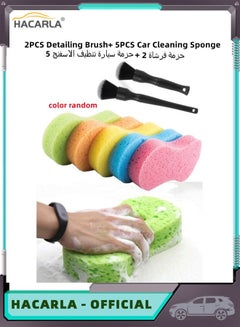 Buy HACARLA 5 Pcs Honeycomb Structure Compression Sponge 2 Pcs Car Detailing Brush in UAE
