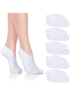 اشتري 5 Pairs Moisturizing Socks Overnight Spa Socks for Dry Feet, Moisture Enhancing Socks, Cosmetic Moisturizing Socks for Women and Men, White في الامارات