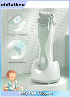 اشتري Baby Hair Clippers, Infant Electric Push Clippers, Ultra-quiet Household Baby Shaving Electric Pushers with Charger Base, Cordless Rechargeable Waterproof Haircut Kit for Kids & Men في السعودية