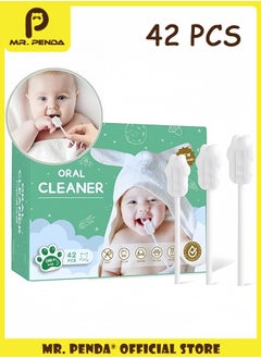 Buy 42PCS Baby Tongue Cleaner, Baby Toothbrush, Disposable Infant Toothbrush Clean Baby Mouth, Babies Soft Gauze Toohthbrush, Newborn Oral Cleaning Stick Dental Care for 0 36 Month Baby in Saudi Arabia