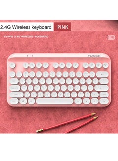 Buy Wireless Bluetooth Round Key Hat Keyboard for Table/Laptop/PC Pink in Saudi Arabia