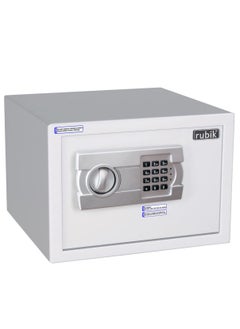 اشتري A4 Document Size Safe Box Locker Security Safety Deposit With Key and Keypad Keyless Entry (25x35x25cm) White في الامارات