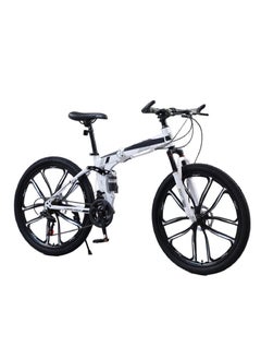 Buy 26 Inch Folding Mountain Bike, 24 Speed Full Suspension Bicycle with High-Carbon Steel, Dual Disc Brake Non-Slip Quick Release tire Folding MTB for Adults/Men/Women in UAE