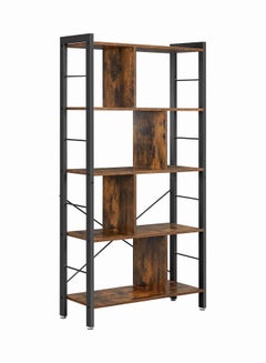 Buy Bookshelf, Living Room Bookcase, Large 4-Tier Storage Shelf, for Office Study, Industrial Style, Easy Assembly, Steel Frame, Wooden Shelving Display Storage Unit Office Living Room Furniture in Saudi Arabia