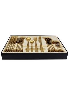 اشتري JI Da Cutlery Set, 24 Piece set, 410 Stainless Steel, 4mm, Matt Gold- CS-24-MG في الامارات