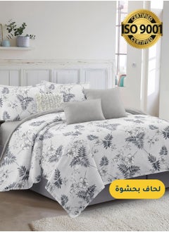 Buy Microfiber Printed Comforter Sets, Fits 160 x 200 cm Queen Size Bed, 4 Pcs, With Soft Filling, Celine Series in Saudi Arabia